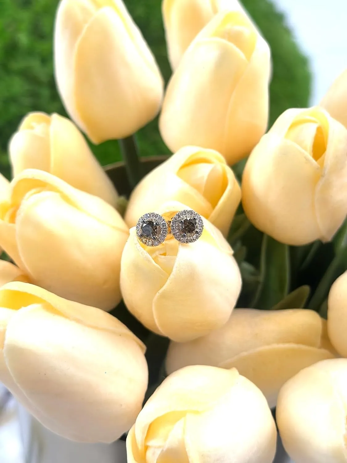 Le Vian 3/4 to 1 Carat Chocolate Diamond Round Halo Stud Earrings for Women I 14k Gold Studs for Her (Brown/H-I, SI2-SI3, 0.71 or 1.01 cttw) 4-Prong Setting Diamond Earrings I Screw Back Studs