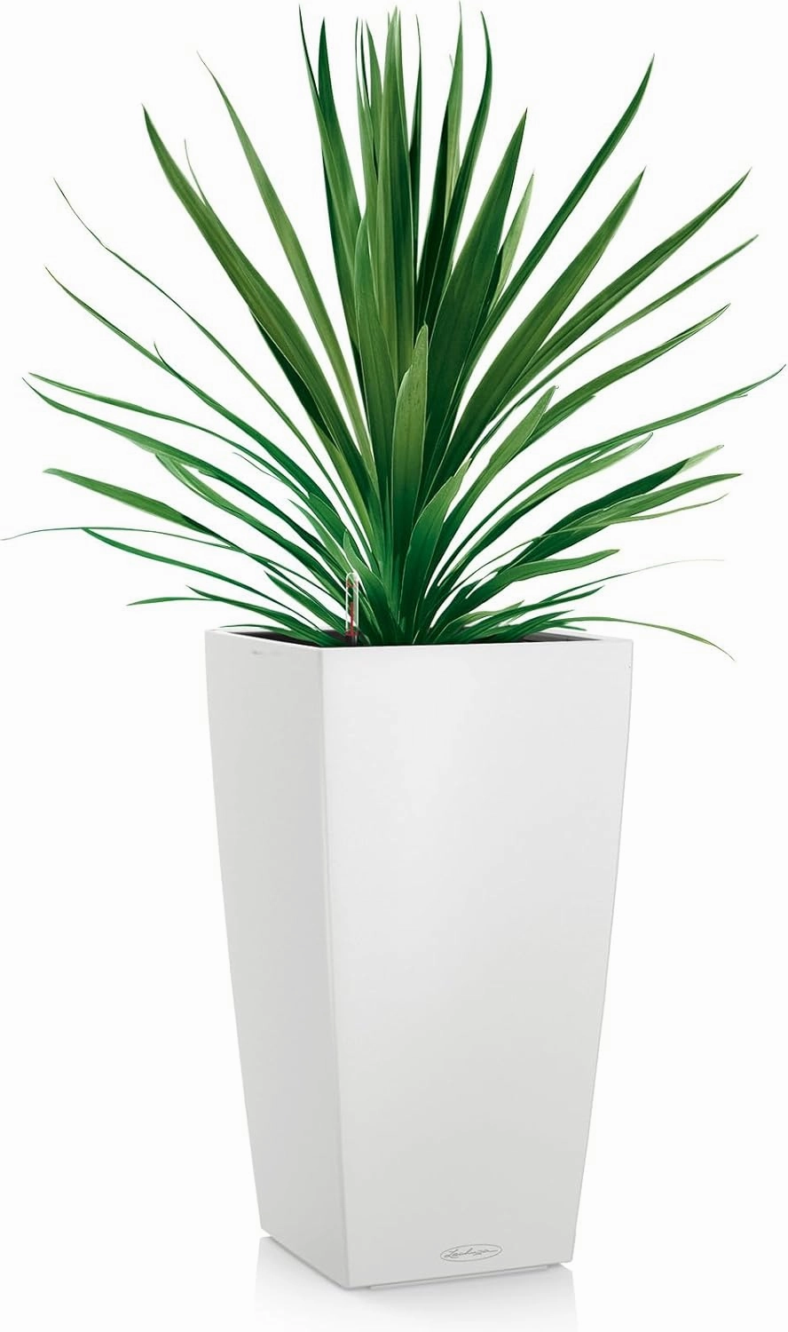 Lechuza 13130 Cubico Color 30 Self-Watering Planter for Indoor and Outdoor Use, 12" x 12" x 22", White Matte