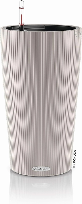Lechuza 13948 Clindro 23 Self-Watering Planter for Indoor and Outdoor Use, 9" x 16", Sand Brown