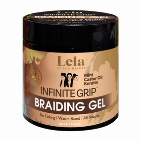 Lela Beauty Infinite Grip Braiding Gel - Professional Quality Gel - Strong Hold & High Shine, Anti-Frizz Control for Smooth Braids, Locs, and Twists, Water-Based, 450mL/15.2 fl oz