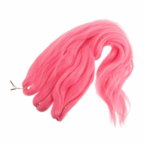 LIFKOME 3pcs Pink Crochet Braids Hair Extensions for Women Synthetic Faux Hair for Box Braids Effortless Dreadlock Styling for Festivals and Parties