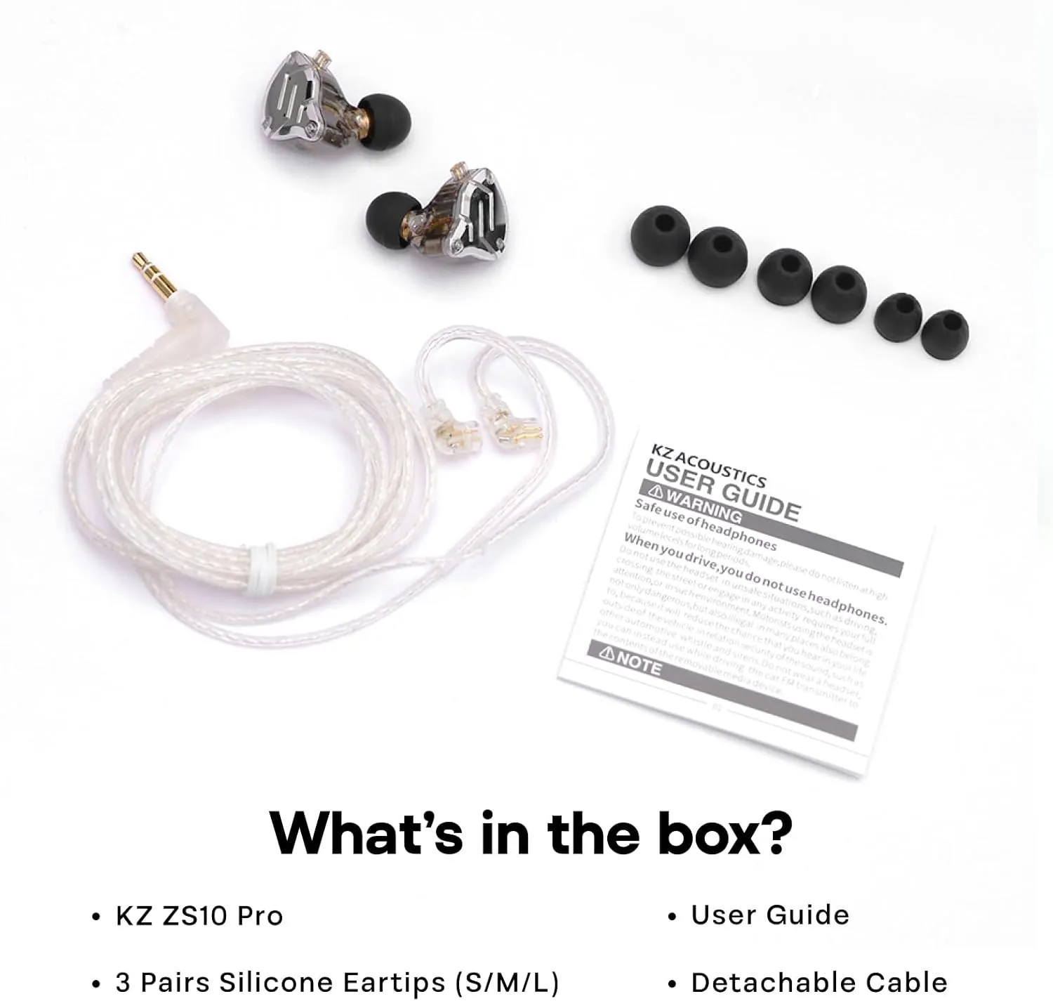 Linsoul KZ ZS10 Pro, 4BA 1DD 5 Driver in Ear Monitor, HiFi Wired Earbuds, Gaming Earbuds, Hybrid IEM Earphones with Stainless Steel Faceplate, Detachable Cable for Musician (Without Mic, Blue)