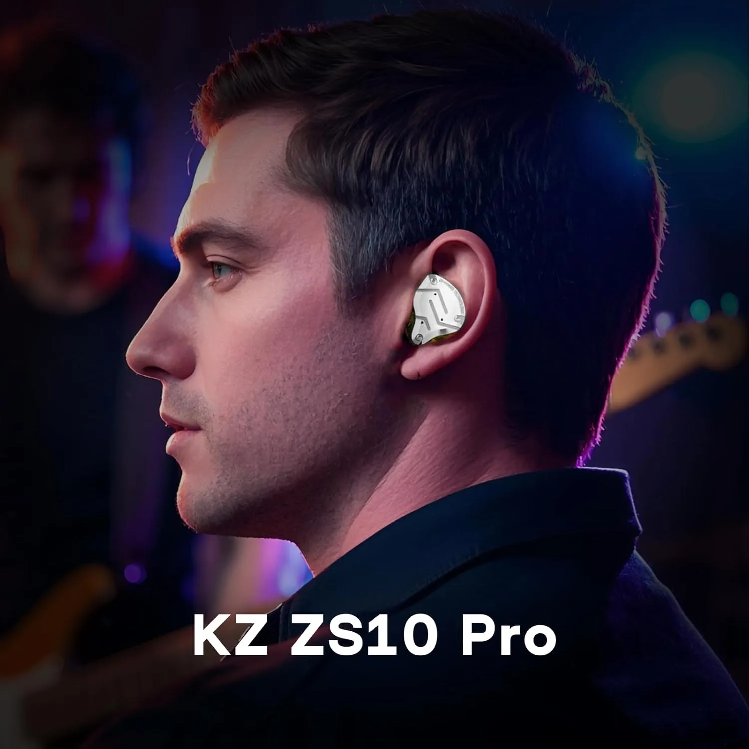 Linsoul KZ ZS10 Pro, 4BA 1DD 5 Driver in Ear Monitor, HiFi Wired Earbuds, Gaming Earbuds, Hybrid IEM Earphones with Stainless Steel Faceplate, Detachable Cable for Musician(Without Mic, Black)