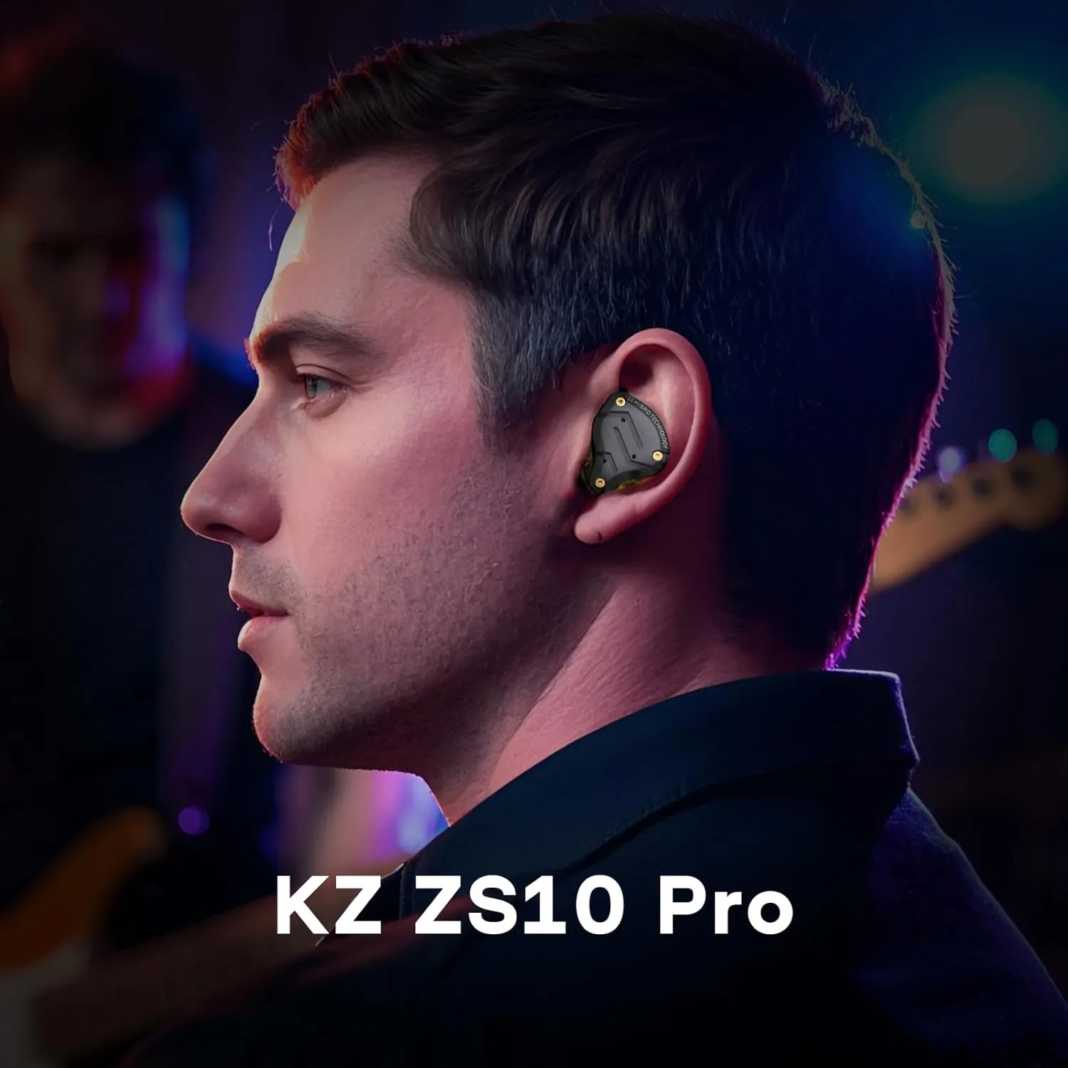Linsoul KZ ZS10 Pro, 4BA 1DD 5 Driver in Ear Monitor, HiFi Wired Earbuds, Gaming Earbuds, Hybrid IEM Earphones with Stainless Steel Faceplate, Detachable Cable for Musician(Without Mic, Dark Black)