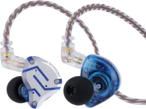 Linsoul KZ ZS10 Pro, 4BA 1DD 5 Driver in Ear Monitor, HiFi Wired Earbuds, Gaming Earbuds, Hybrid IEM Earphones with Stainless Steel Faceplate, Detachable Cable for Musician(Without Mic, Glare Blue)