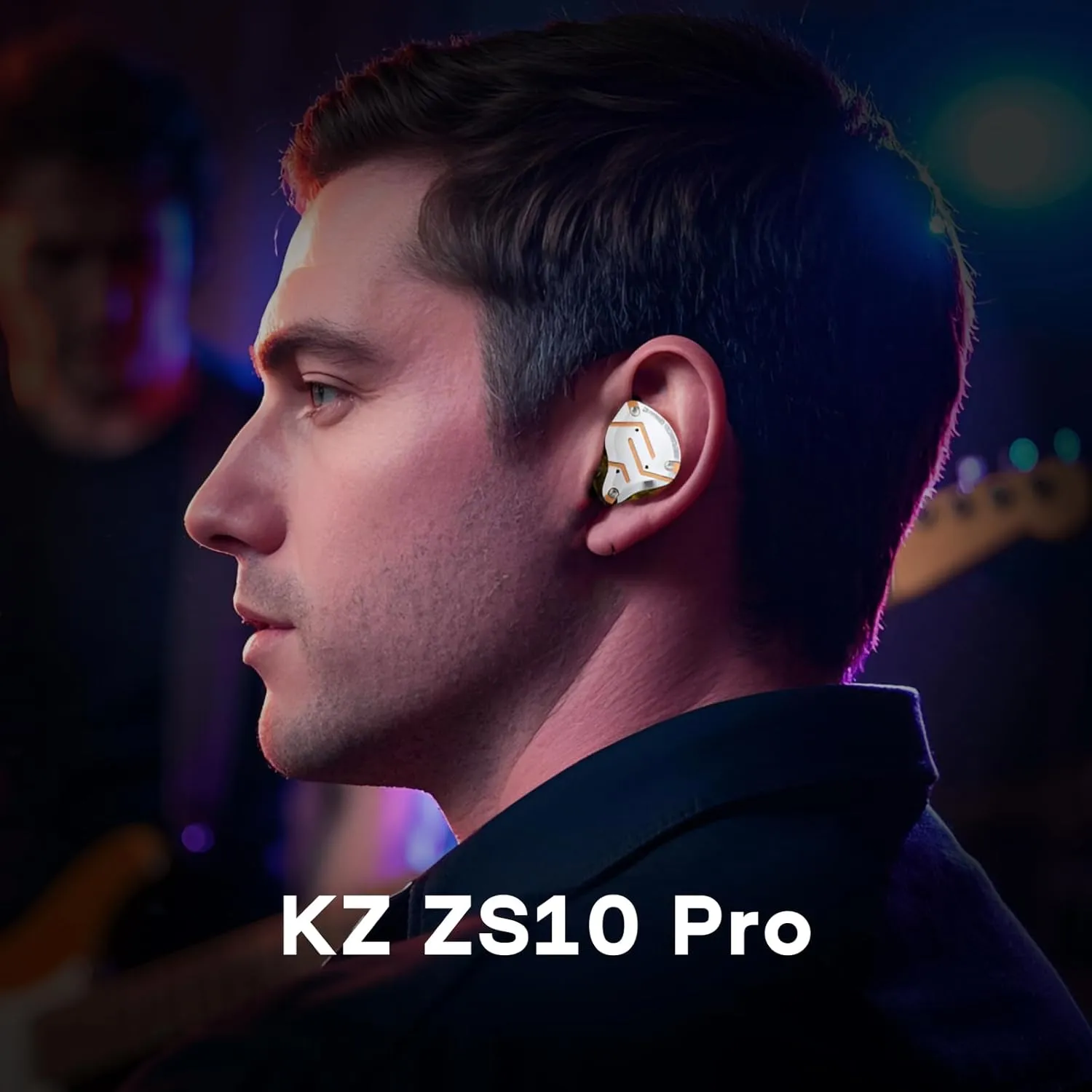 Linsoul KZ ZS10 Pro, 4BA 1DD 5 Driver in Ear Monitor, HiFi Wired Earbuds, Gaming Earbuds, Hybrid IEM Earphones with Stainless Steel Faceplate, Detachable Cable for Musician(Without Mic, Glare Yellow)