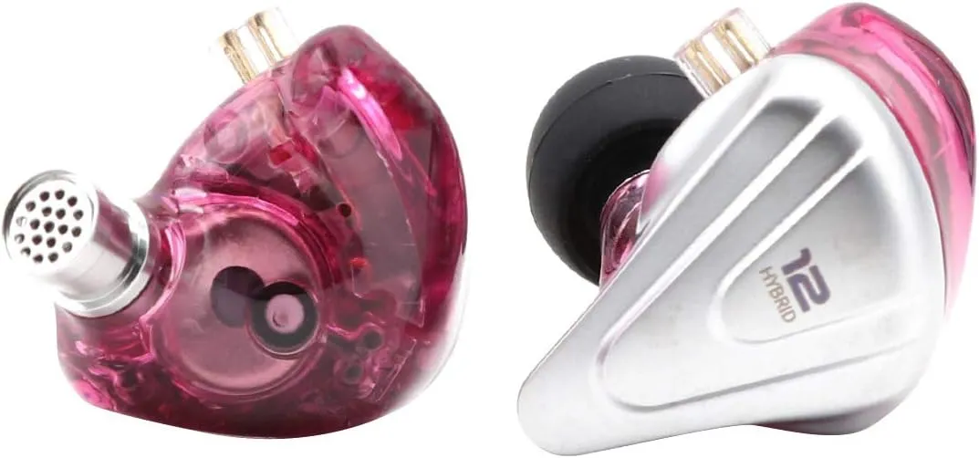 Linsoul KZ ZSX 5BA 1DD 6 Driver Hybrid in-Ear HiFi Earphones with Zinc Alloy Faceplate, Recessed 2 Pin Detachable Cable for Audiophile Musician (with Mic, Purple)