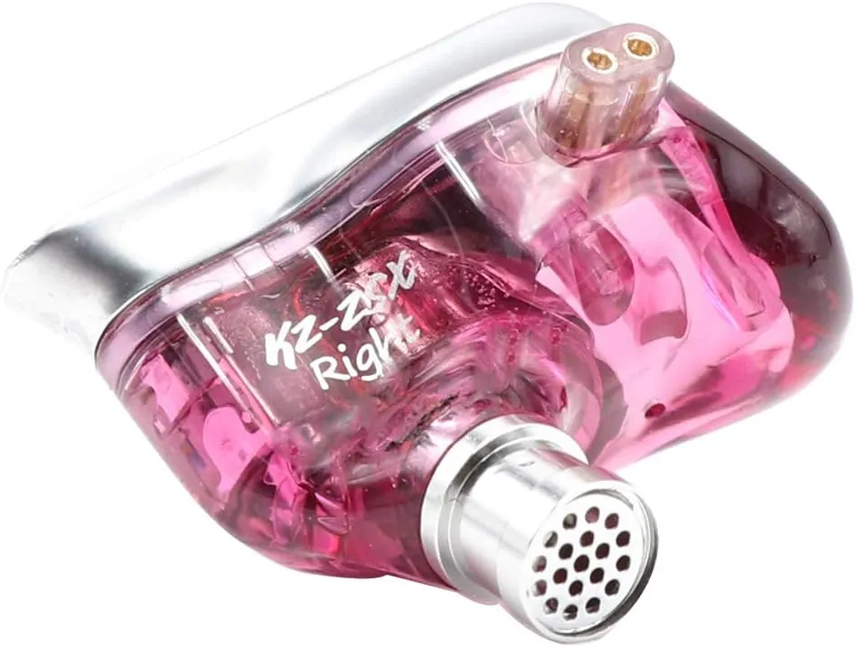Linsoul KZ ZSX 5BA 1DD 6 Driver Hybrid in-Ear HiFi Earphones with Zinc Alloy Faceplate, Recessed 2 Pin Detachable Cable for Audiophile Musician (with Mic, Purple)
