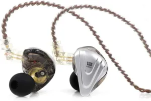 Linsoul KZ ZSX 5BA 1DD 6 Driver Hybrid in-Ear HiFi Earphones with Zinc Alloy Faceplate, Recessed 2 Pin Detachable Cable for Audiophile Musician (Without Mic, Black)