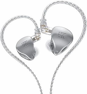 Linsoul KZ AST 24 Units Balanced Armature Combination in-Ear Earphones IEM with Detachable 2pin 0.75 Cable for Musicians Audiophile (Without mic, Silver)