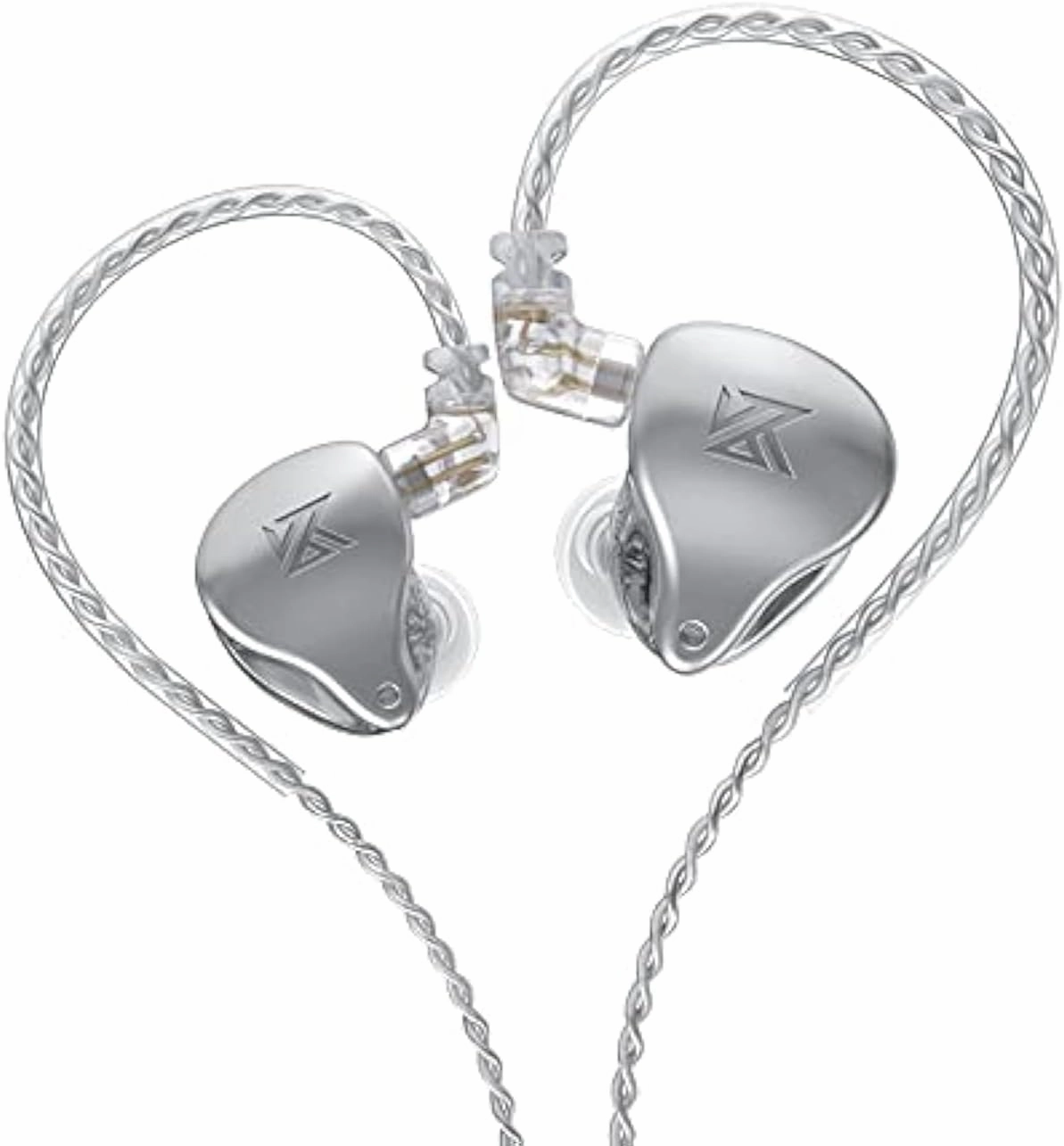 Linsoul KZ AST 24 Units Balanced Armature Combination in-Ear Earphones IEM with Detachable 2pin 0.75 Cable for Musicians Audiophile (Without mic, Silver)