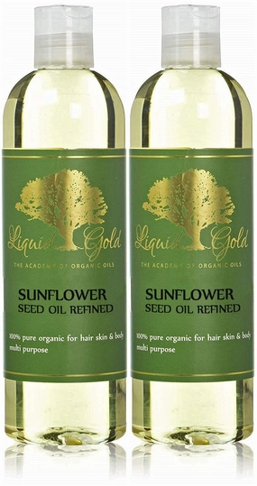 Liquid Gold Inc 24 Fl.oz Premium Sunflower Oil Refined 100% Pure & Organic Cold Pressed Skin Hair Health