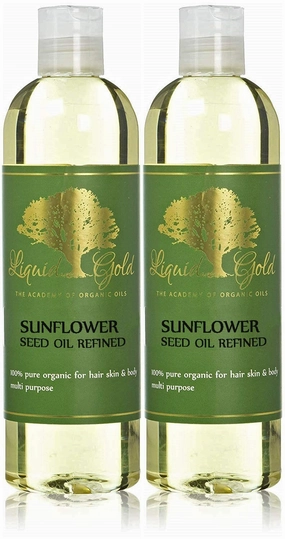 Liquid Gold Inc 24 Fl.oz Premium Sunflower Oil Refined 100% Pure & Organic Cold Pressed Skin Hair Health