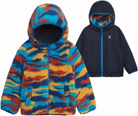 LONDON FOG Boys' Reversible Midweight Hooded Jacket