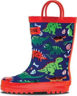 Lone Cone Kids Rain Boots for Girls & Boys – Waterproof Natural Rubber Toddler Rain Boots with Non-Slip Outsole & Easy Pull Handles – Solid, Pattern & Glitter Designs