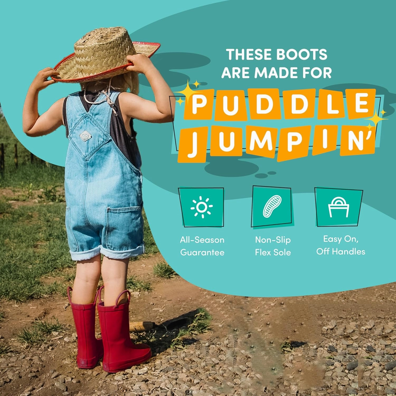 Lone Cone Premium Natural Rubber Rain Boots for Toddlers and Kids with Solid Design