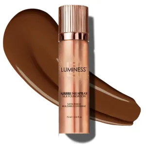 LUMINESS Silk Airbrush Spray Foundation - Full Coverage Foundation - Formula Hydrates & Moisturizes with Hyaluronic Acid, Aloe Vera & Hydrolyzed Silk (Shade - Deep Dark)
