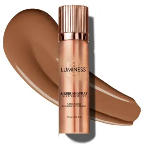 LUMINESS Silk Airbrush Spray Foundation - Full Coverage Foundation - Formula Hydrates & Moisturizes with Hyaluronic Acid, Aloe Vera & Hydrolyzed Silk (Shade - Tan Dark)