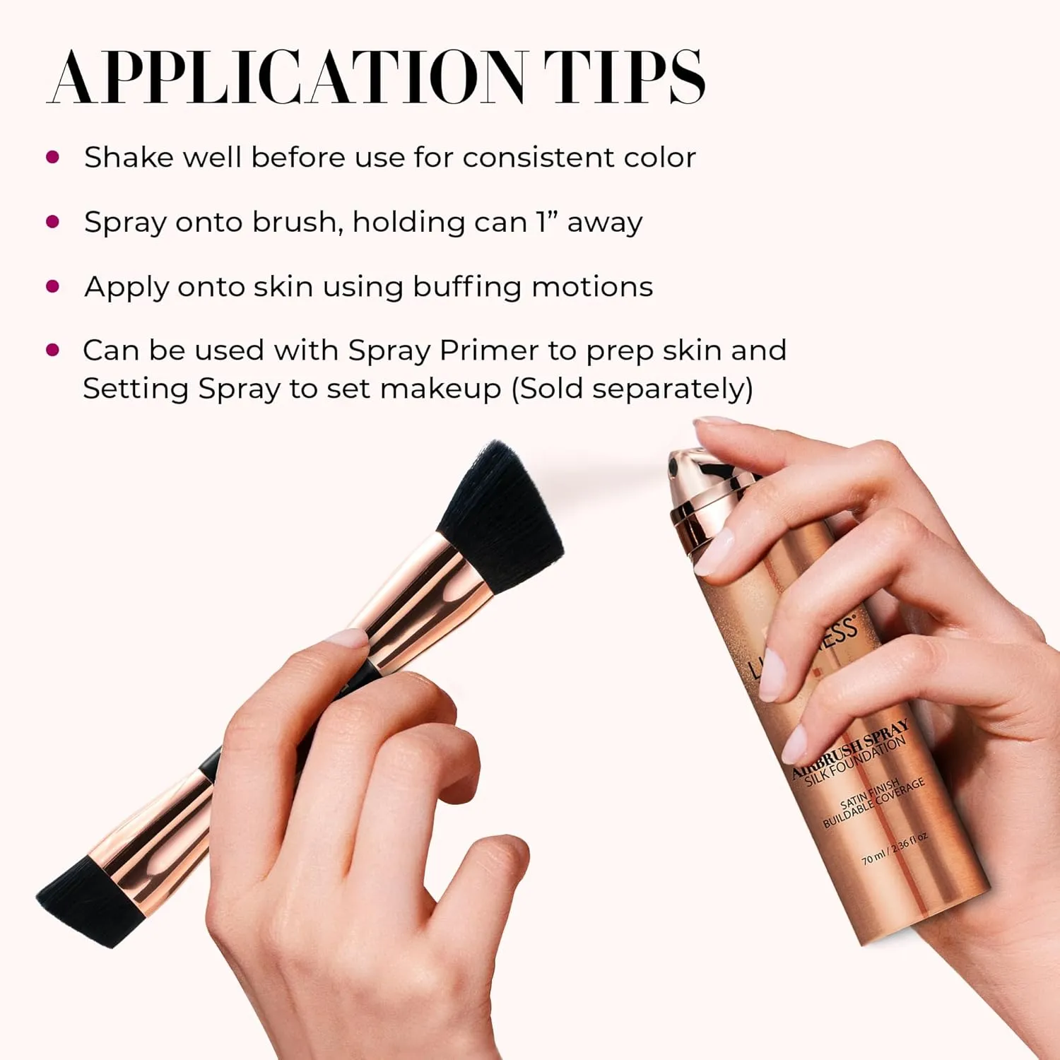 LUMINESS Silk Airbrush Spray Foundation - Full Coverage Foundation - Formula Hydrates & Moisturizes with Hyaluronic Acid, Aloe Vera & Hydrolyzed Silk (Shade - Tan Dark)
