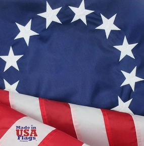 Made in USA Flags Co - 3x5 Betsy Ross Flag - 13 Star American Flag with All Weather SolarMax Nylon, Sewn Stripes & Embroidered Stars - FMAA Certified, US Made