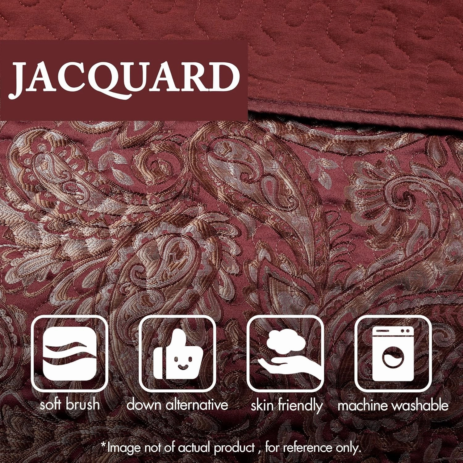 Madison Park Aubrey Reversible Quilted Bedspread Set, Solid Reverse Summer Breathable, Lightweight All Season Bedding Layer, Matching Shams, Bedspread King(120"x118"), Burgundy 5 Piece