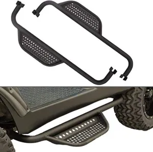MadJax MJFX EZGO TXT Golf Cart Armor Nerf Bar Drop Down Side Step and Mounting Kit | Black Matte Texture | Compatible with All TXT Models