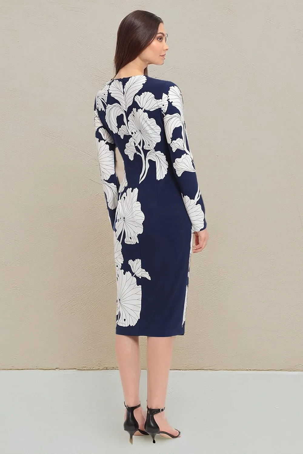Maggy London Women's Long Sleeve Floral Printed Sheath