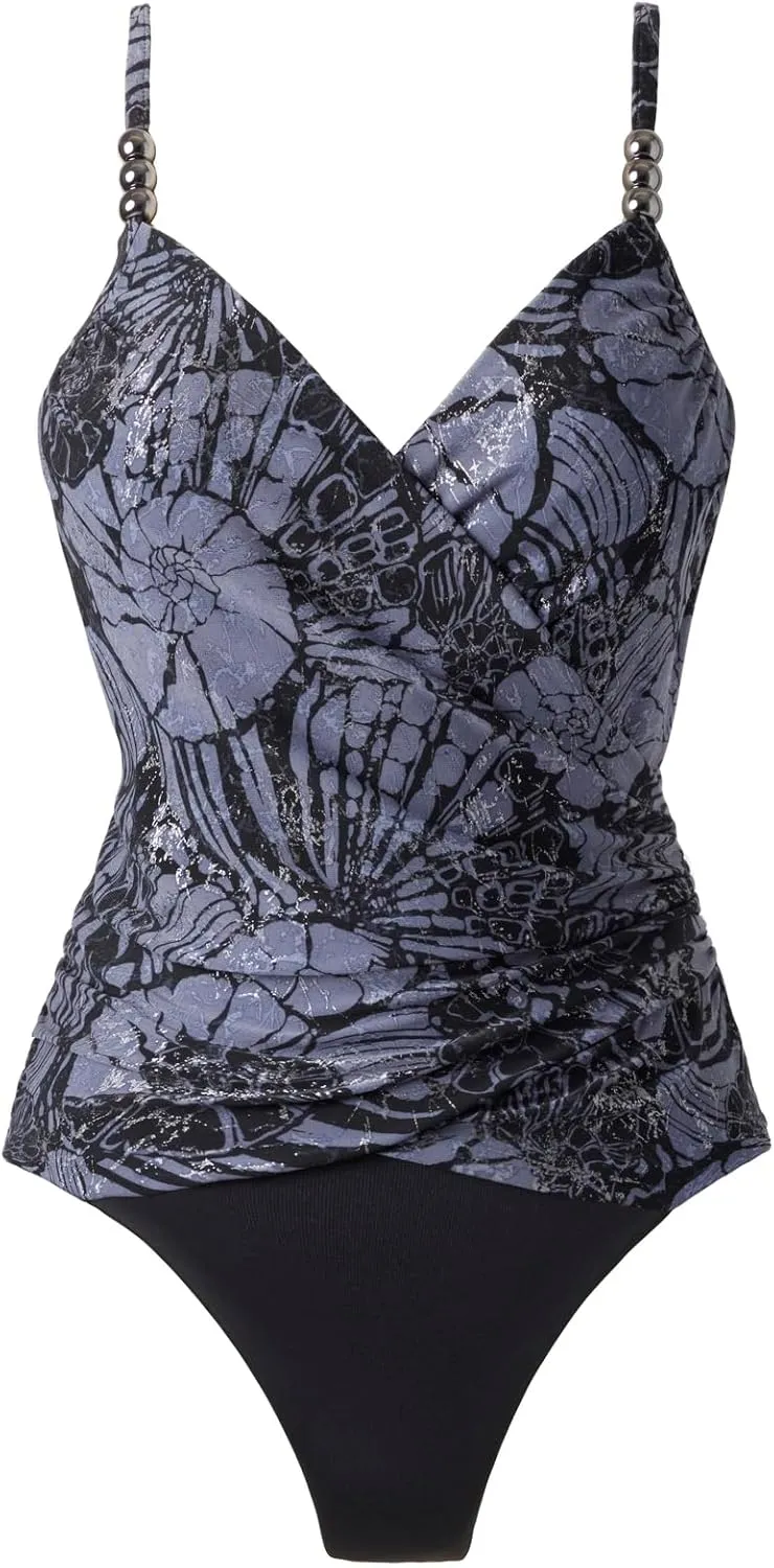 MagicSuit Women's Swimwear Louise Underwire Adjustable One Piece Swimsuit, Blue/Multi, 08