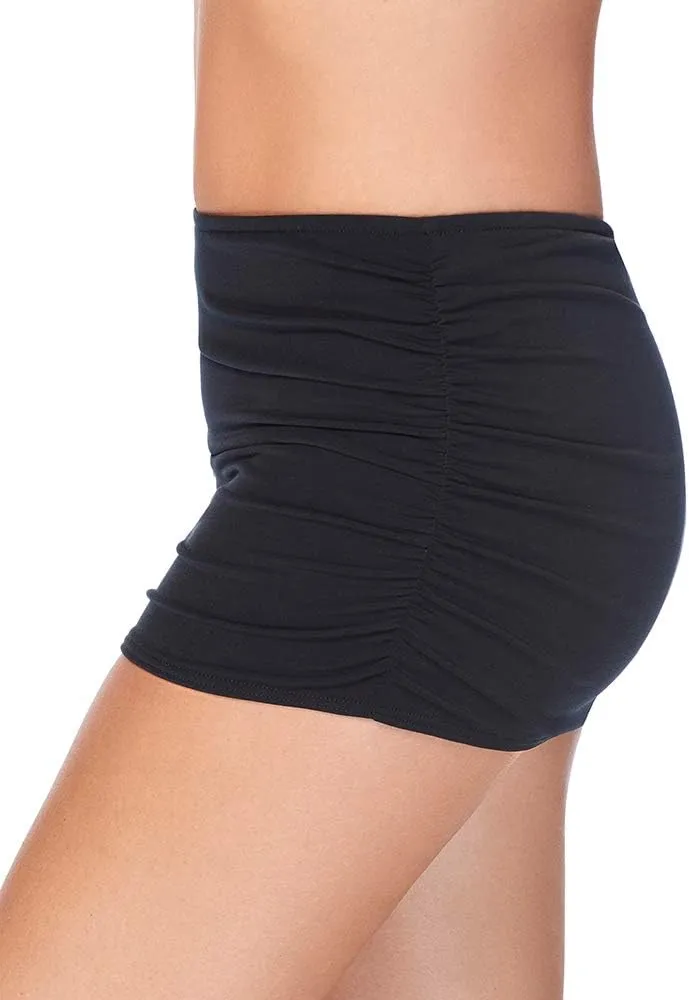MagicSuit Women's Swimwear Solid Shirred Tummy Control Full Coverage Skirt