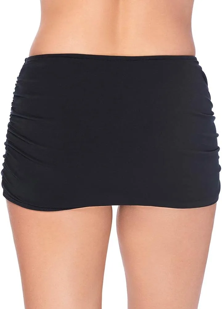 MagicSuit Women's Swimwear Solid Shirred Tummy Control Full Coverage Skirt