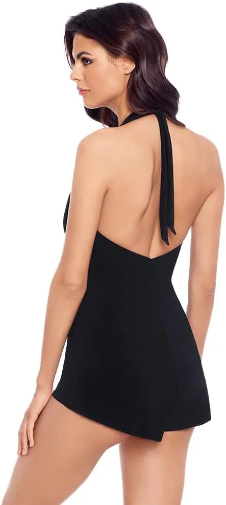 MagicSuit Women's Swimwear Solid Theresa Romper Halter Tie Soft Cup One Piece Swimsuit
