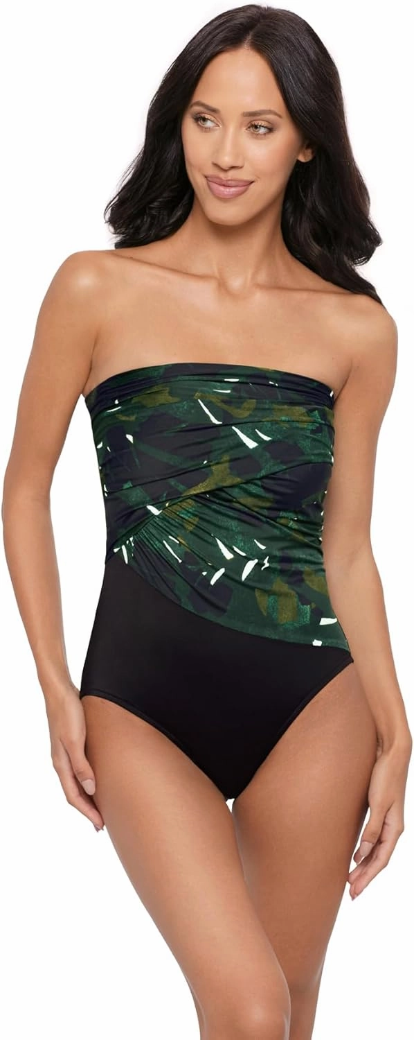 MagicSuit Women's Swimwear Goddess One Shoulder Underwire One Piece Swimsuit, Blue/Multi, 08