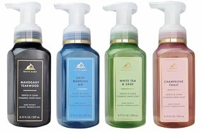 Mahogany Teakwood, White Tea Sage, Champagne Toast, and Crisp Morning Air - Classic Faves Gentle and Clean Foaming Hand Soaps by Bath   Body Works/White Barn - Pack of 4-8.75 fl oz each