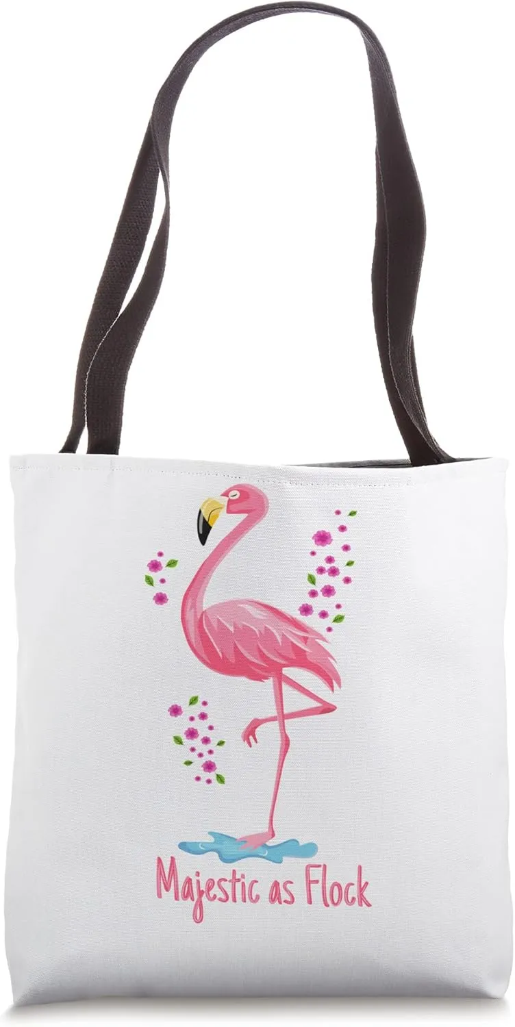 Majestic as Flock Pink Flamingo Tote Bag