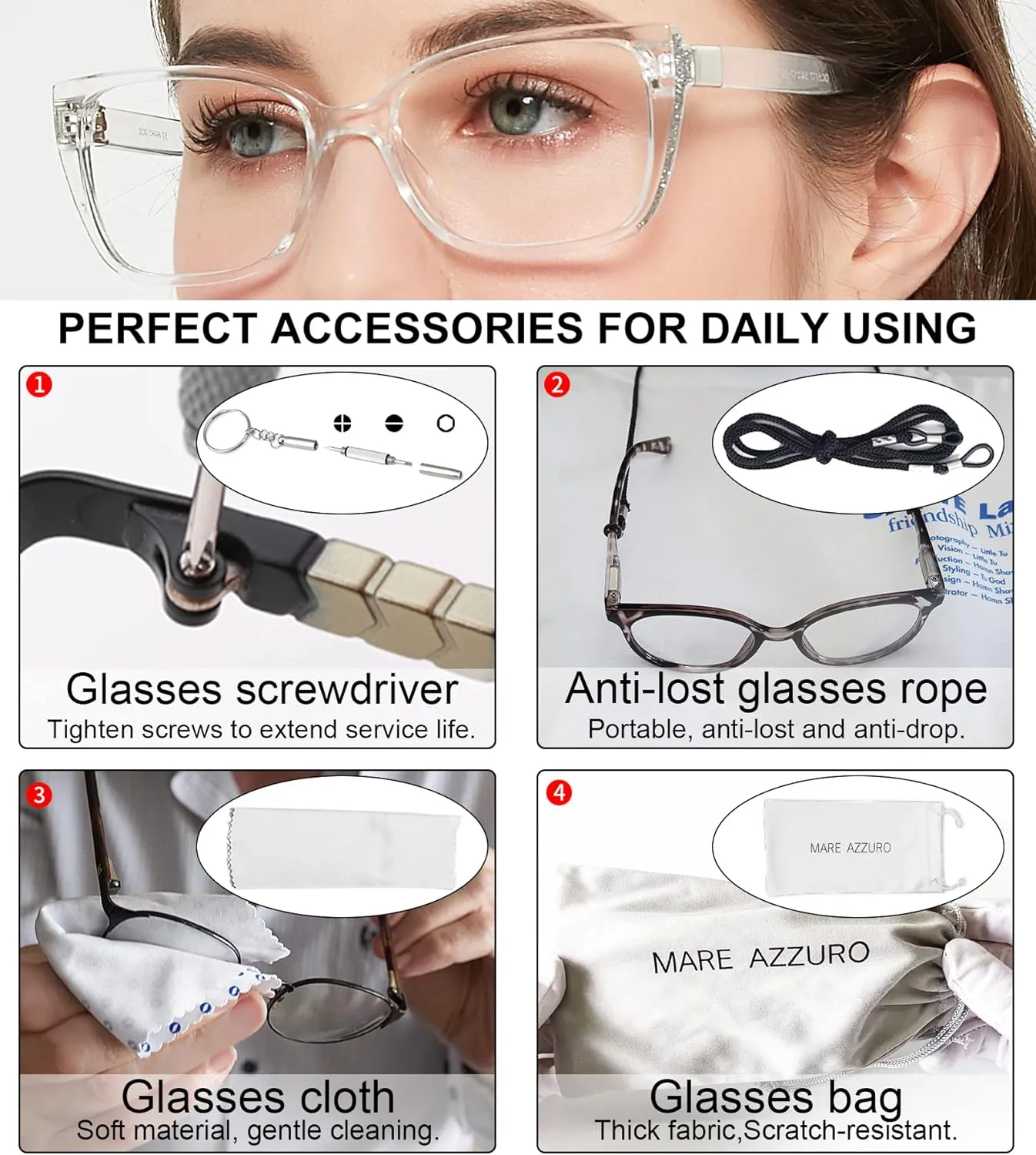 MARE AZZURO Oversized Reading Glasses Women Designer Glitter Readers 1.0 1.25 1.5 1.75 2.0 2.25 2.5 2.75 3.0 3.5 4.0 5.0 6.0