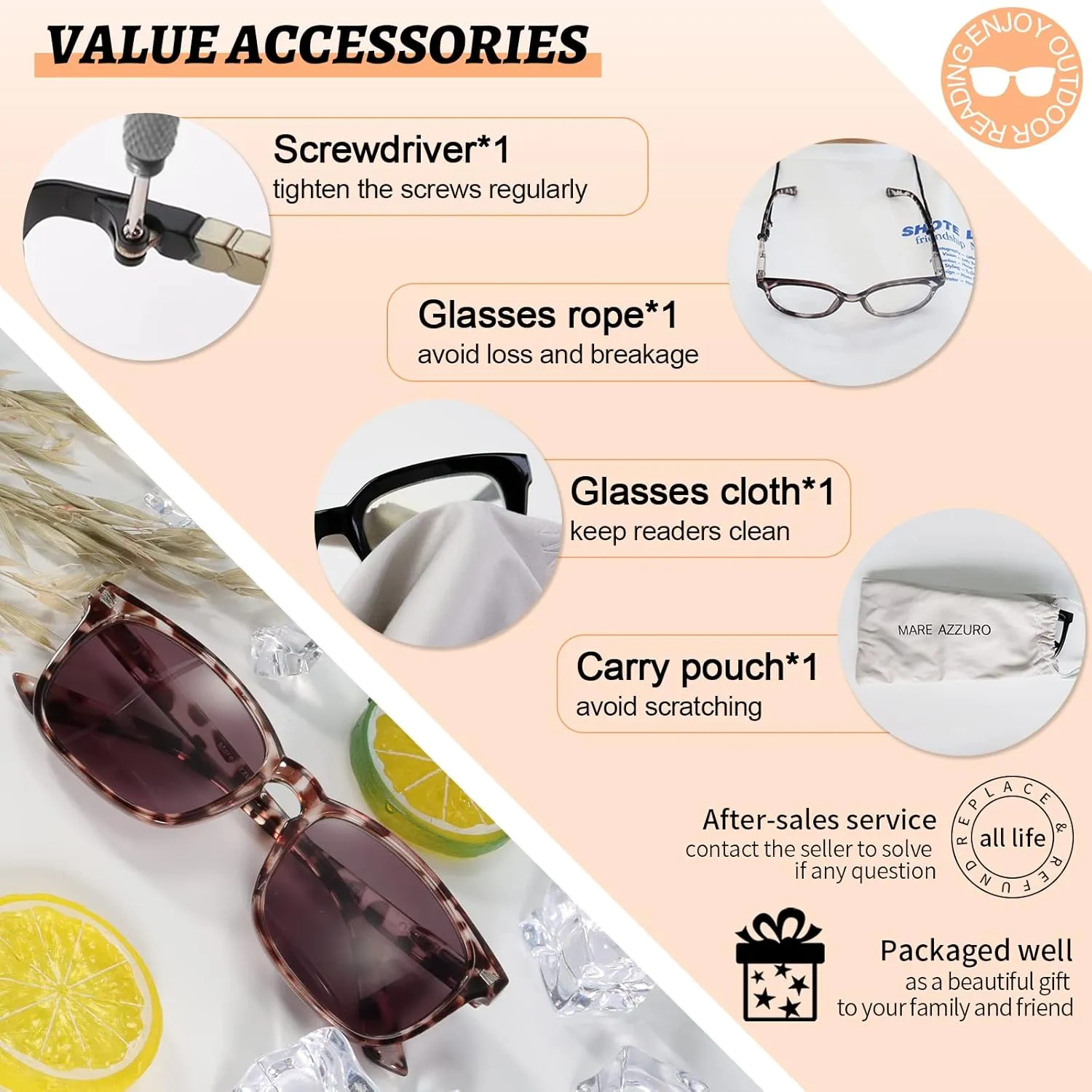 MARE AZZURO Reader Sunglasses for Women Sun Reading Glasses 0.50 0.75 1.00 1.25 1.50 1.75 2.00 2.25 2.50 2.75 3.00 3.25 3.50 3.75 4.00 (Leopard, 2.50)