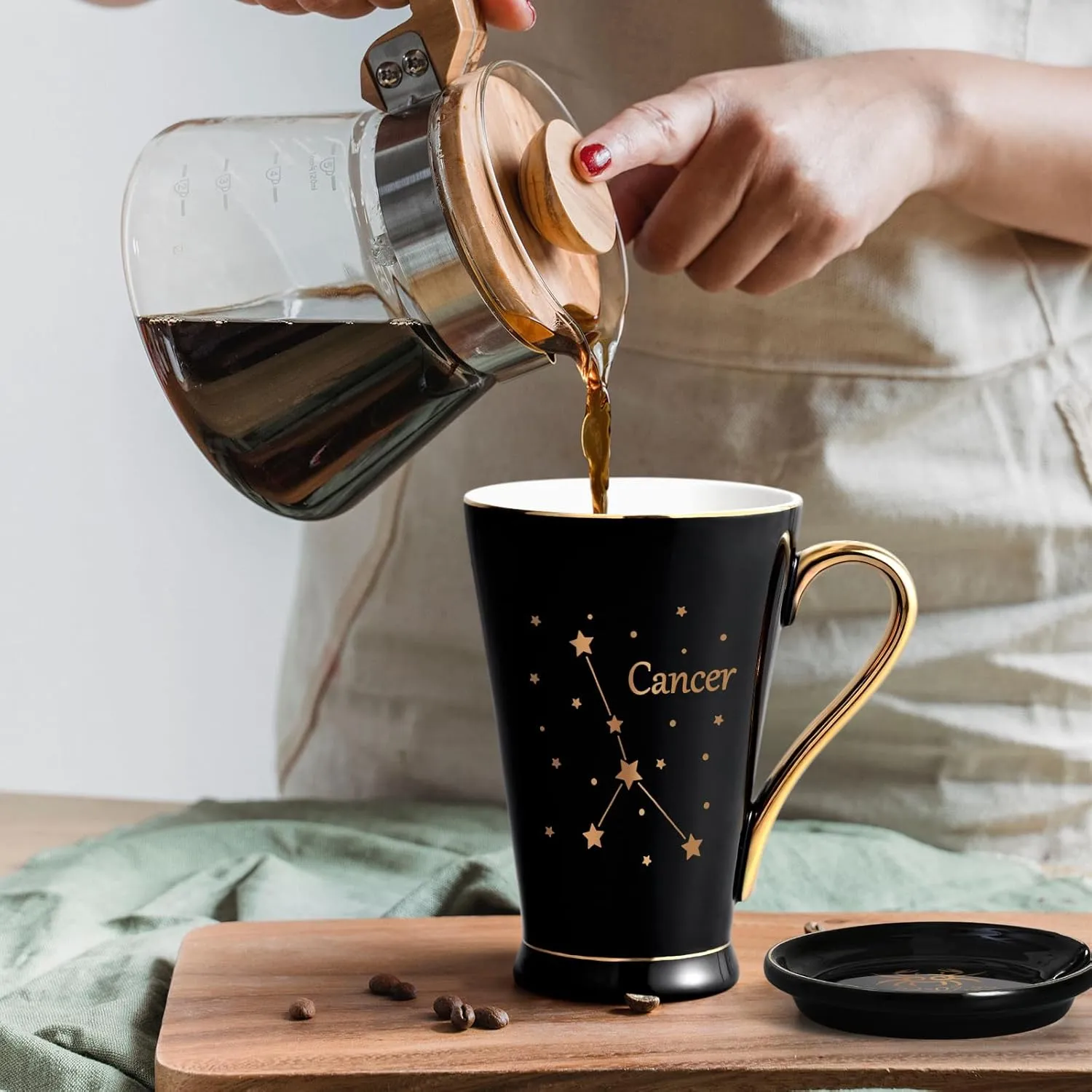 Maustic Cancer Zodiac Gifts for Women Men, June July Birthday Gifts, Zodiac Sign Gifts, Astrology Horoscope Constellation Gifts for Best Friend, Astrology Lover, Cancer Zodiac Coffee Mug, 12 Oz