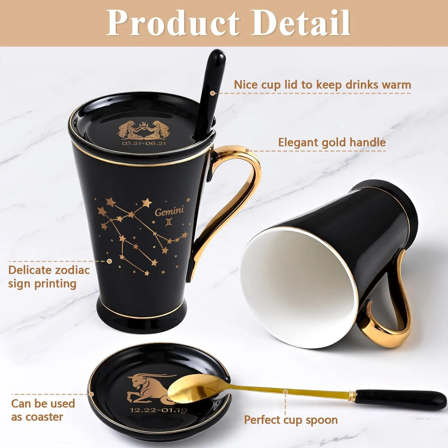 Maustic Gemini Gifts for Women & Men - Zodiac Sign & Astrology Gifts for Best Friend & Lover - Gemini Coffee Mug, 12 Oz