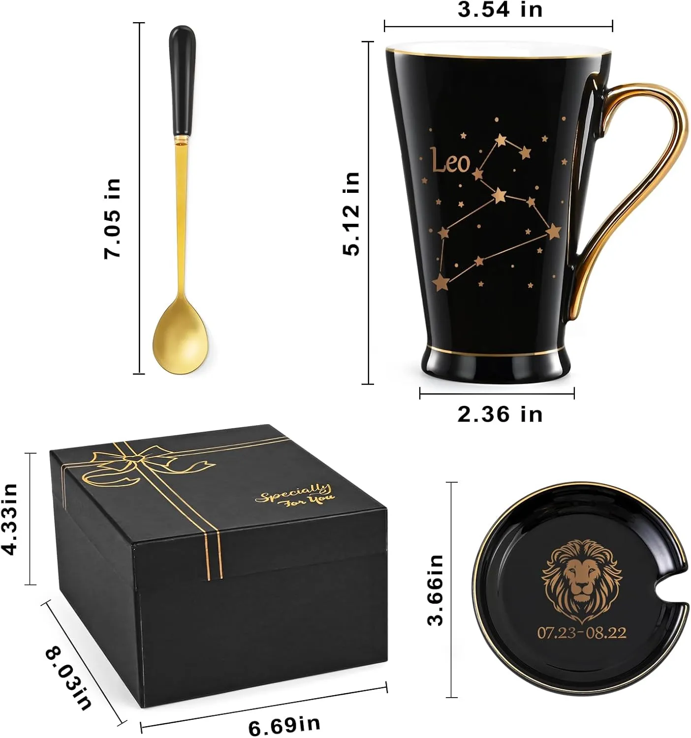 Maustic Leo Gifts for Women Men, July August Birthday Presents, Leo Zodiac Astrology Horoscope Constellation Gifts for Best Friends, Astrology Lover, 12 Oz