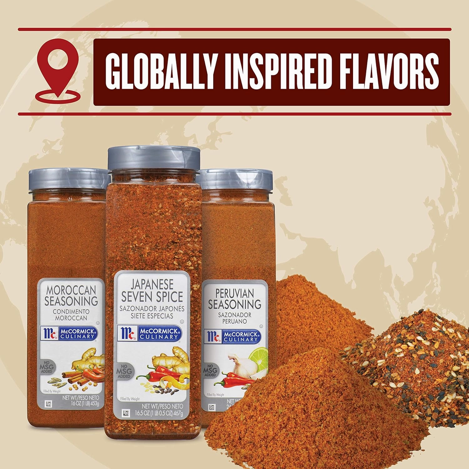 McCormick Culinary Moroccan Seasoning, 16 oz - One 16 Ounce Container Moroccan Spice Blend with Cinnamon, Cumin, Black and Red Peppers, and Turmeric