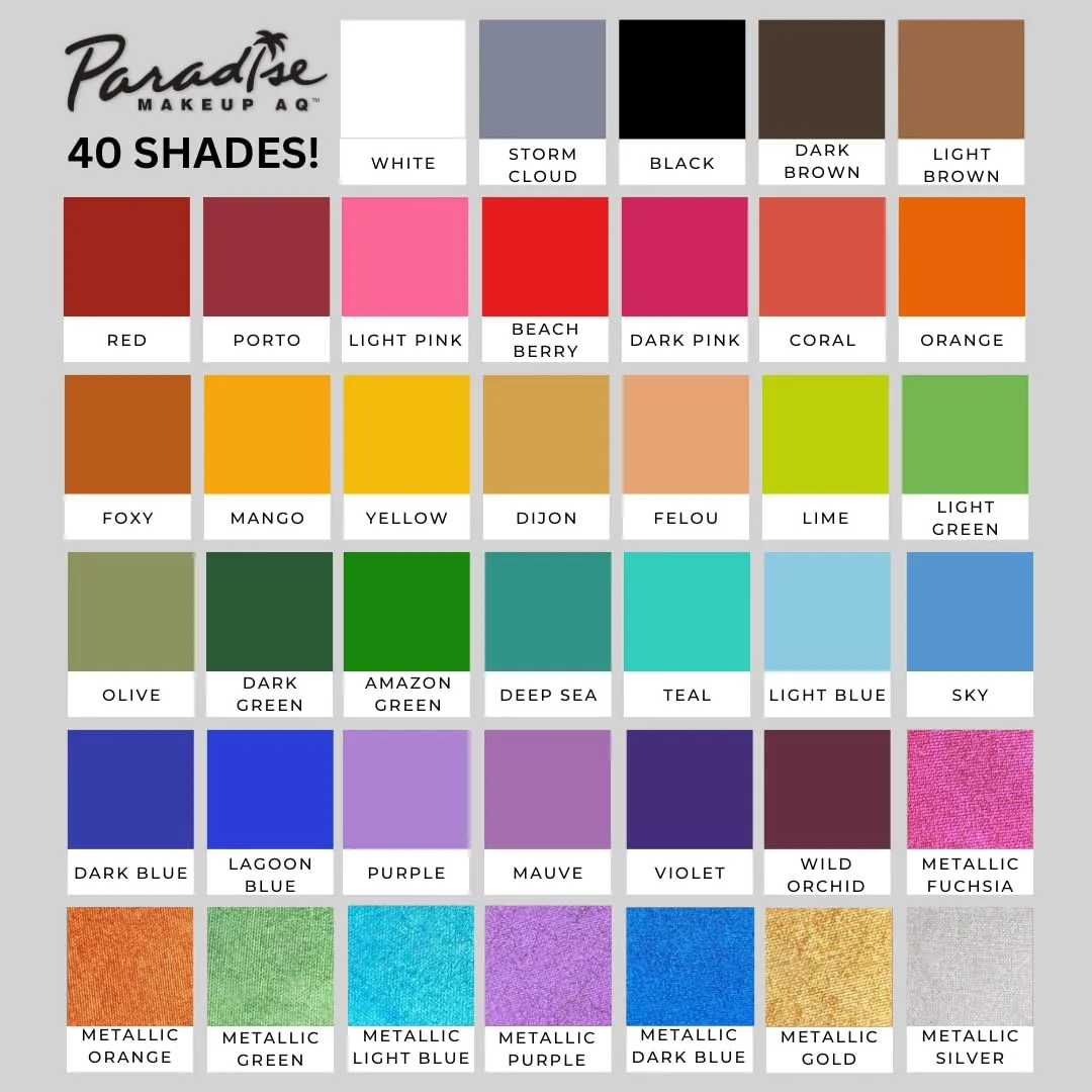Mehron Makeup Paradise Makeup AQ Pro Size | Stage & Screen, Face & Body Painting, Special FX, Beauty, Cosplay, and Halloween | Water Activated Face Paint & Body Paint 1.4 oz (40 g) (White)