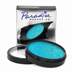 Mehron Makeup Paradise FX Makeup Pro Size | Stage & Screen, Face & Body Painting, Special FX, Beauty, Cosplay, and Halloween | Water Activated Face Paint & Body Paint 1.4 oz (40 g) (Metallic Blue)