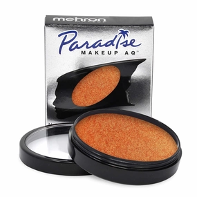 Mehron Makeup Paradise FX Makeup Pro Size | Stage & Screen, Face & Body Painting, Special FX, Beauty, Cosplay, and Halloween | Water Activated Face Paint & Body Paint 1.4 oz (40 g) (Metallic Orange)