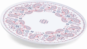 Melamine Lazy Susan, Red and Blue Paisley Pattern, Serving Platter 15.5 inches