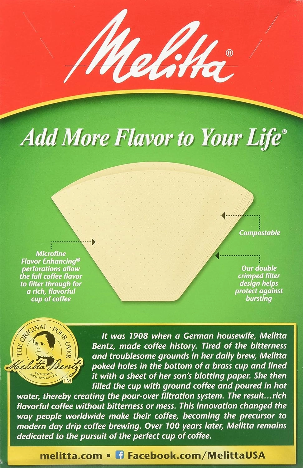 Melitta Cone Coffee Filters, Natural Brown #4, 300 Count (Pack Of 3)
