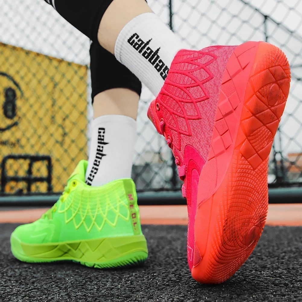 Men's Basketball Shoes Breathable Mesh Shock-Absorbing Cushioning Multi-Directional Traction Anti Slip Wear-Resistant Training Shoes