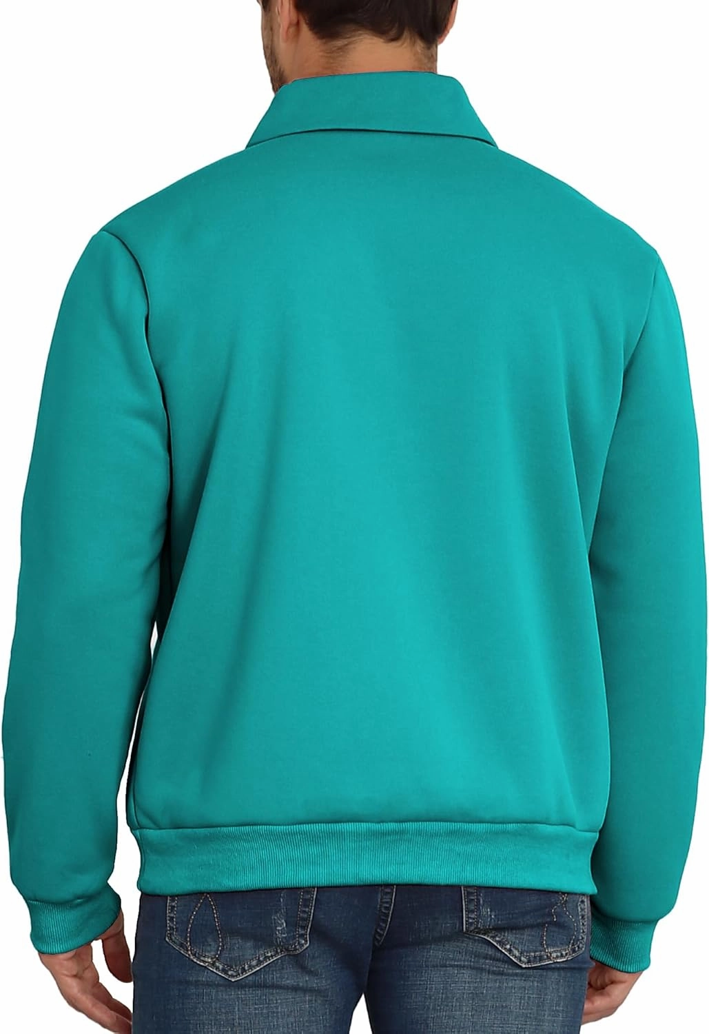 Men's Fleece Lined Sweatshirts Sherpa Lined Polo Pullover Sweater Quarter Button Thermal Henley Sweat Shirts