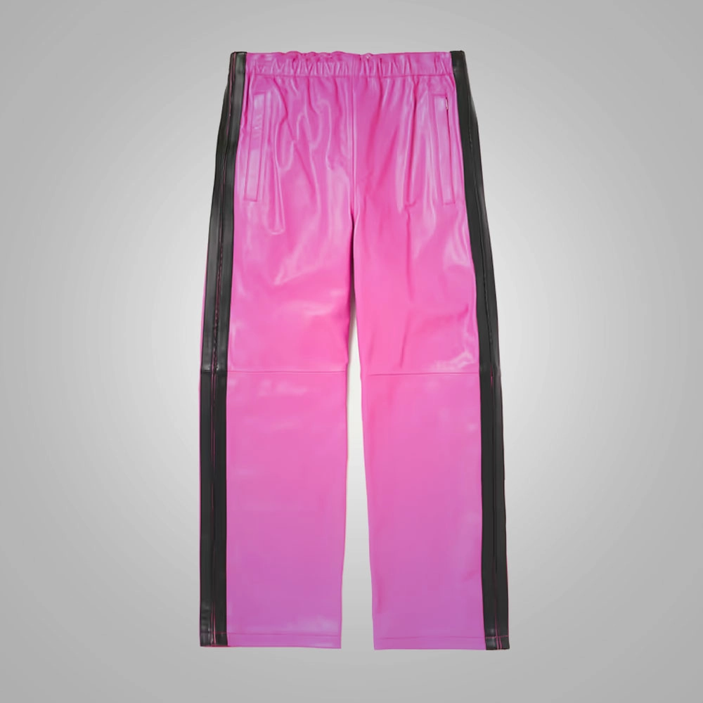 Men's Pink Sheepskin Leather Pants