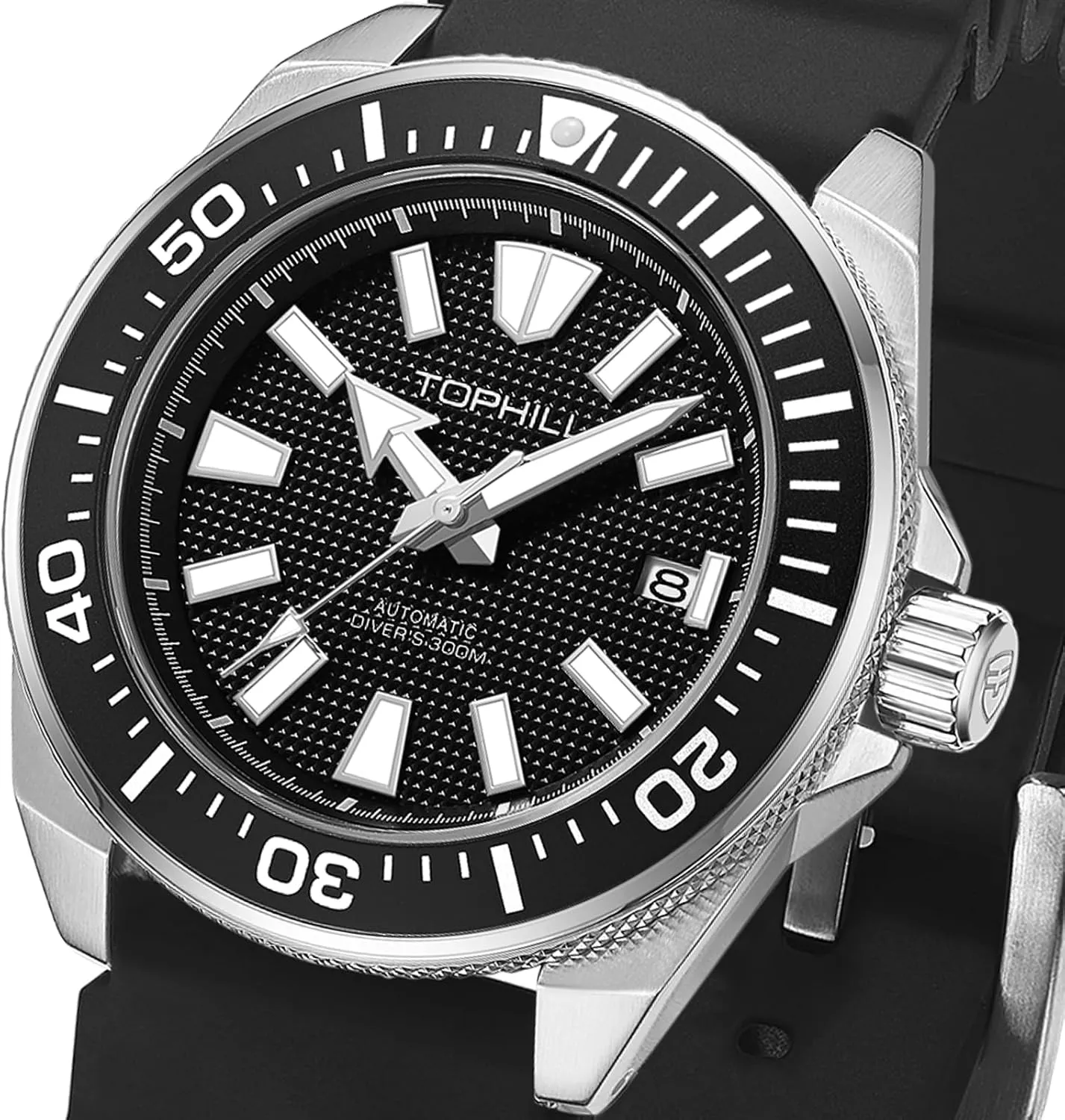 Men's Mechanical Watch 30ATM 43.5mm Dive Watch for Men Japan NH35 Movement Sapphire Super C3 Luminous Calendar Automatic Watch for Men TD008G