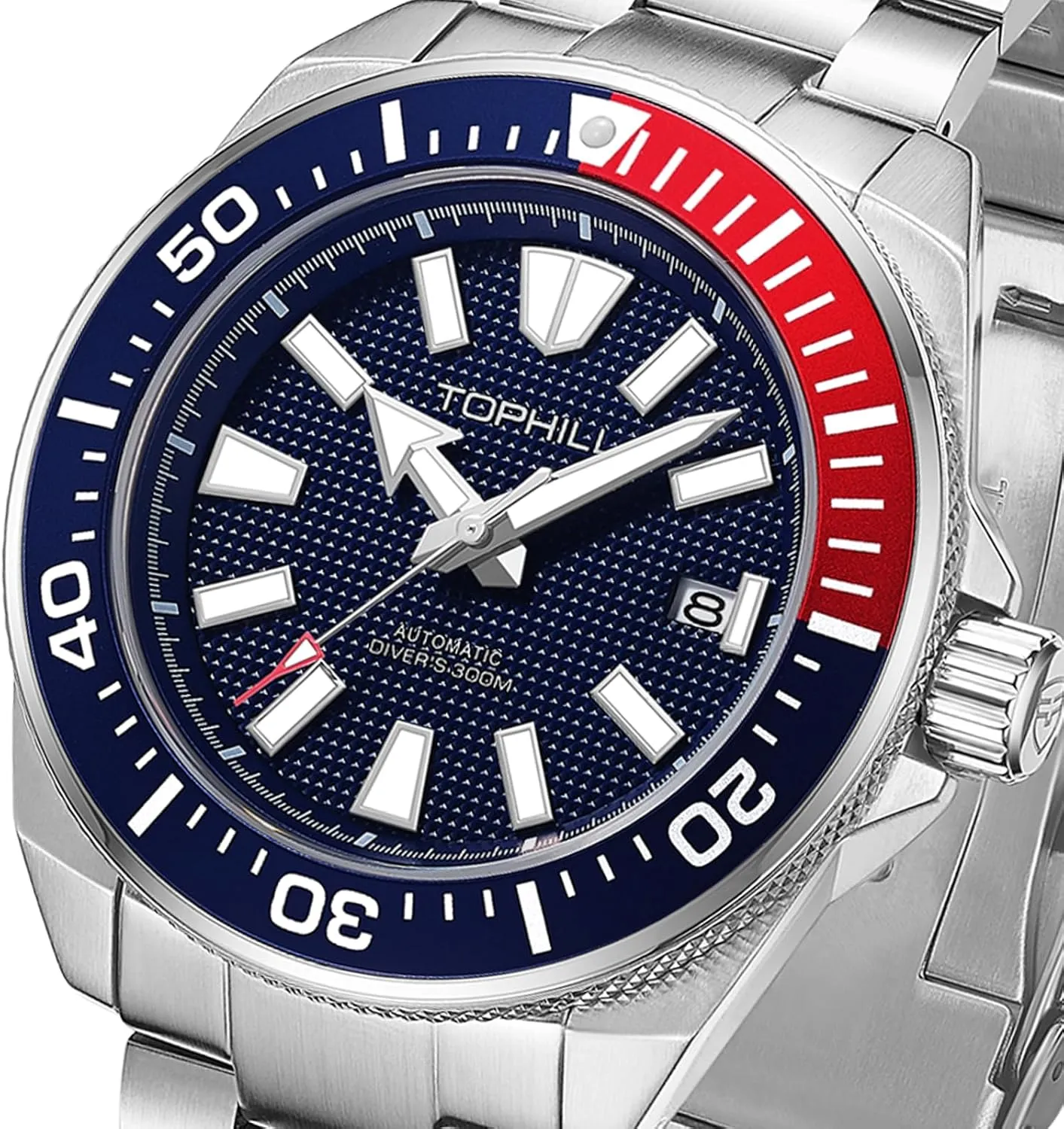Men's Mechanical Watch 30ATM 43.5mm Dive Watch for Men Japan NH35 Movement Sapphire Super C3 Luminous Calendar Automatic Watch for Men TD008G